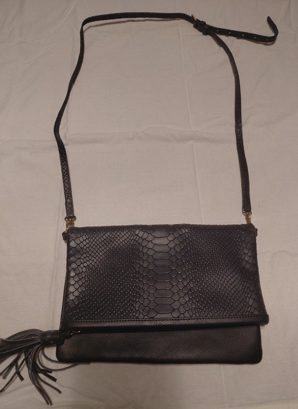 NWOT Gigi New York Stella Fold Over Purse Leather Shoulder Clutch Blue