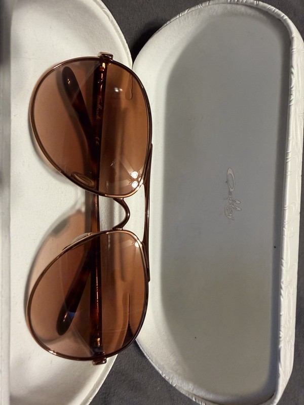 Oakley Sunglasses Rose Gold Aviator Tortoise Stems Brown 004054-01 Case