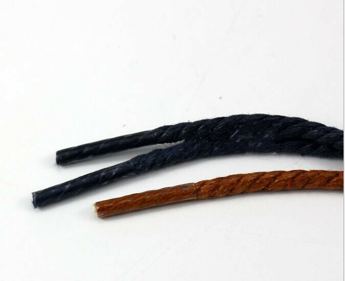 1 pair Three Strands Waxed Shoelaces Leather Shoe String Weave shoelace rope gallery