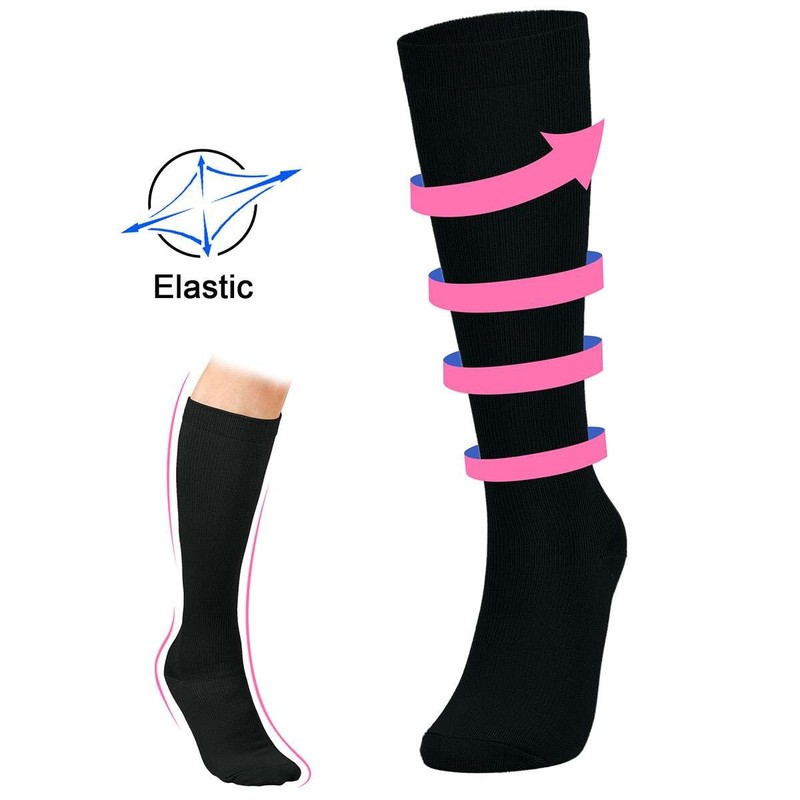 S M L XL 2XL 3XL 4XL Wide Calf Plus Size Compression Socks Women Men 20-30mmHg gallery