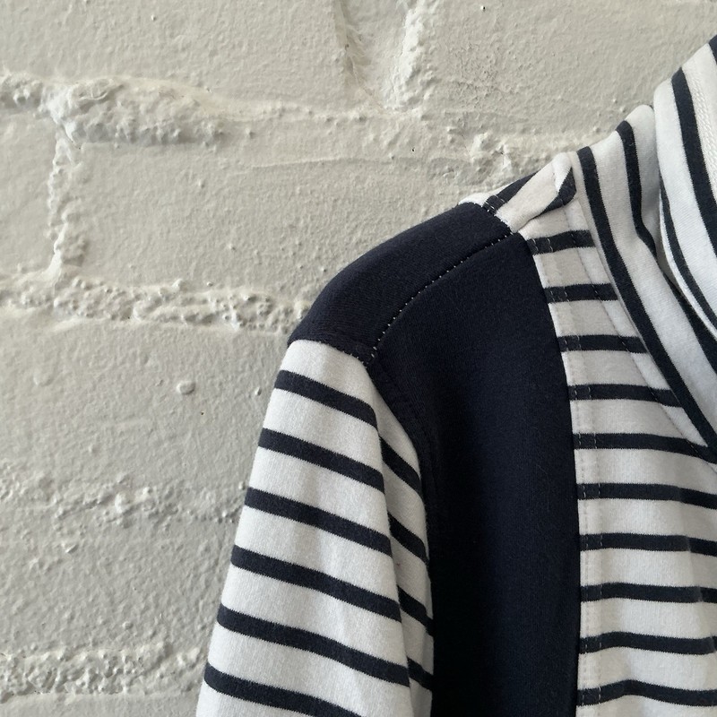 Laura Scott Womens Blue White Striped Zip Up Sweatshirt Nautical Vacation Sz L gallery