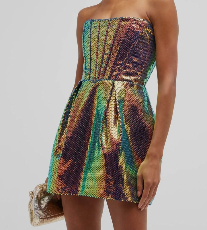 $850 Bronx & Banco Womens Green Maraya Sequin Corset Mini Dress Size AU 10 / M