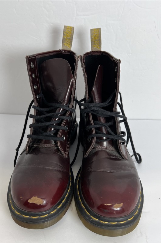 Dr Martens 1460 W Smooth Leather Lace Up Doc Boots Cherry Red Women’s US 9 EU 41