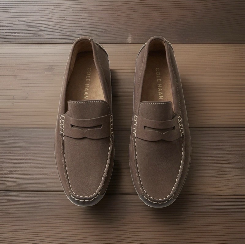 Cole Haan Grand 360 Men's Penny Loafers Dark Rich Brown Suede Size 7.5 M gallery