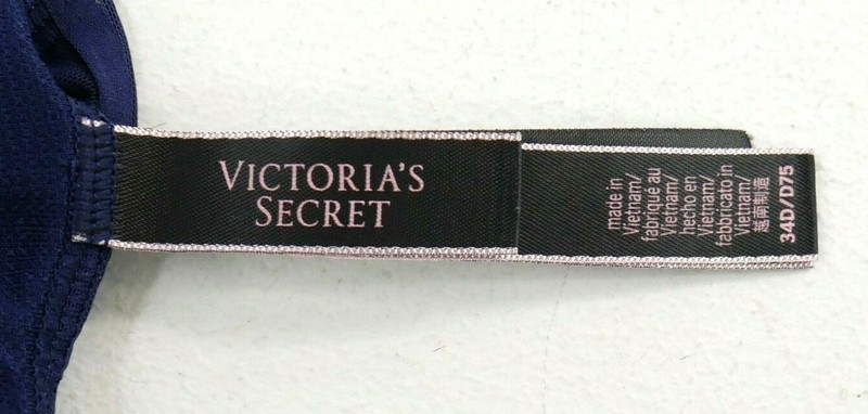 Victoria Secrets Blue Black Tiger Print Ladder V Neck Bra Womens Size 34D gallery