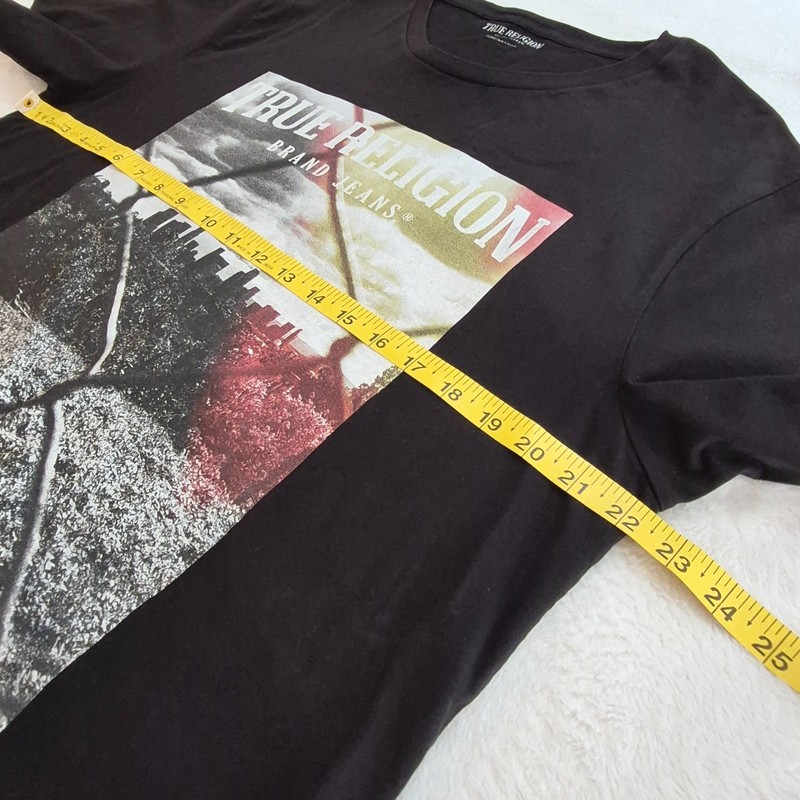 True Religion City Sky Line T Shirt Mens Size 2XL Relaxed Fit Black Soft Cotton gallery