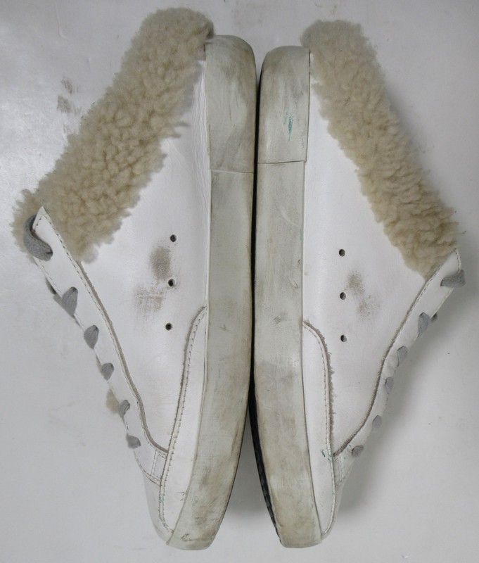 Golden Goose Women's Super-Star Sabot In White Leather and Shearling Lining 7.5 gallery