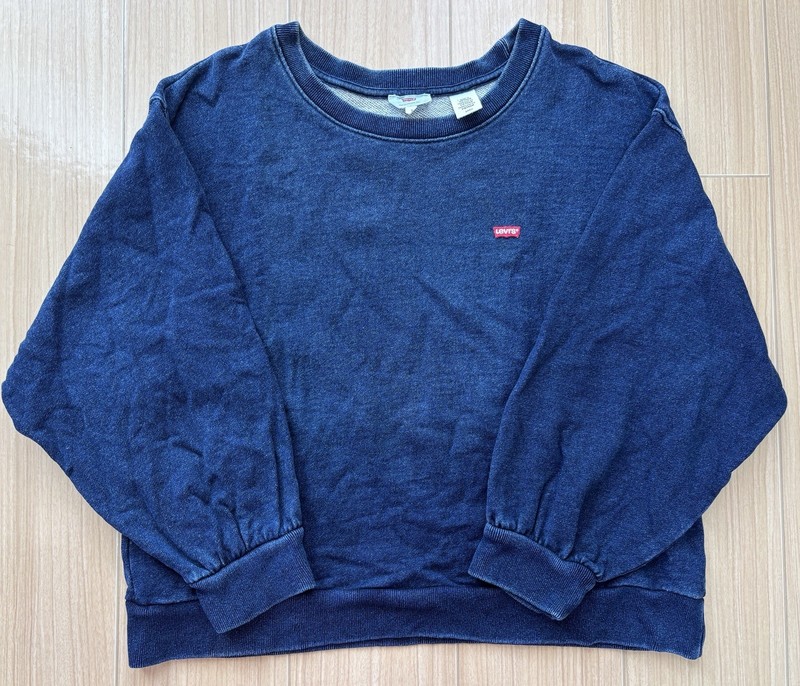 Levi’s Indigo Blue Wash Crewneck Sweatshirt Red Tab Pullover Size S 77699-0001