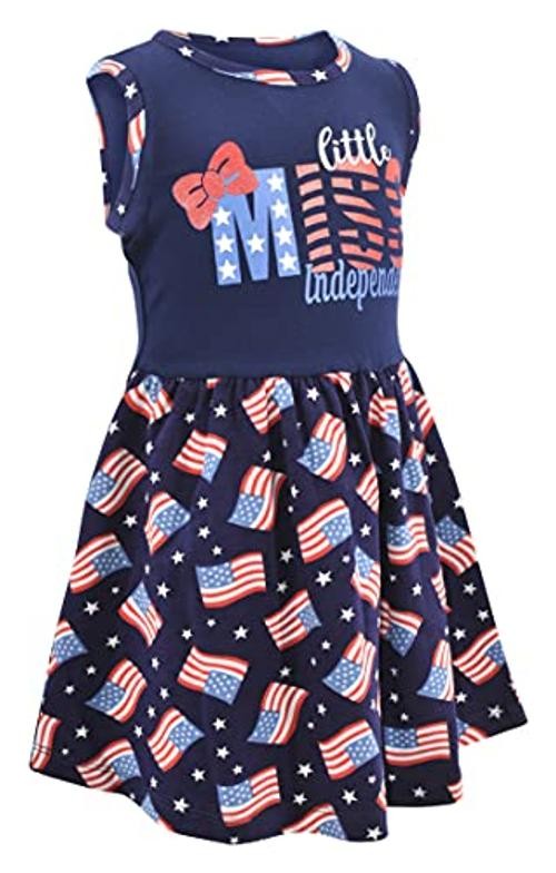 Girls Mermaid in The USA Sleeveless 4th of July Dress 8 Years Flag gallery