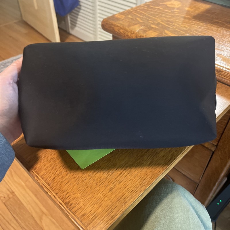 Burberry Black Cosmetic Bag/ Toiletry Neoprene Pouch Large Logo Zip Top Unisex- gallery