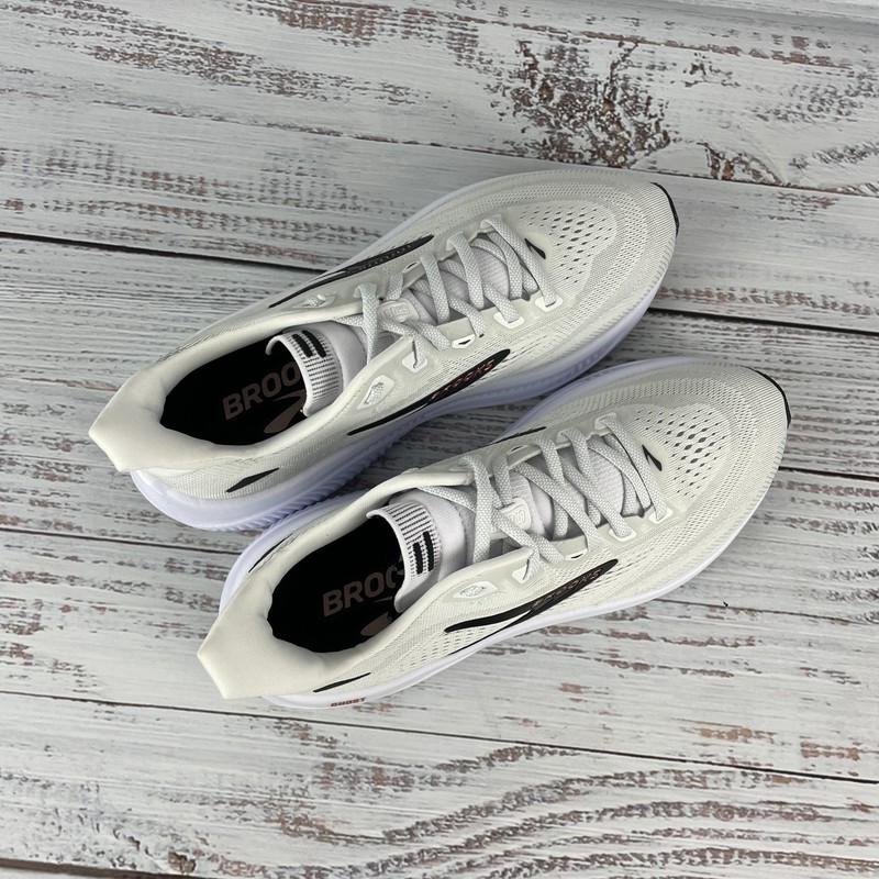 Brooks Ghost 18 Womens 8.5 B Running Shoes White Black Rose Gold gallery