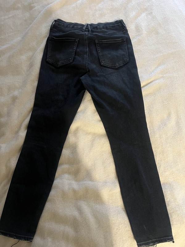 Good American Women's Black Dark Wash Skinny Jeans Stretch Mid Rise Size 12. gallery