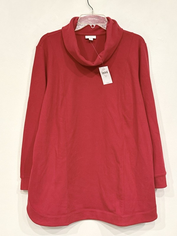 NEW $79 J. Jill Women’s Cozy Seamed Tunic XL Cowl Neck Soft Brushed Top 332051